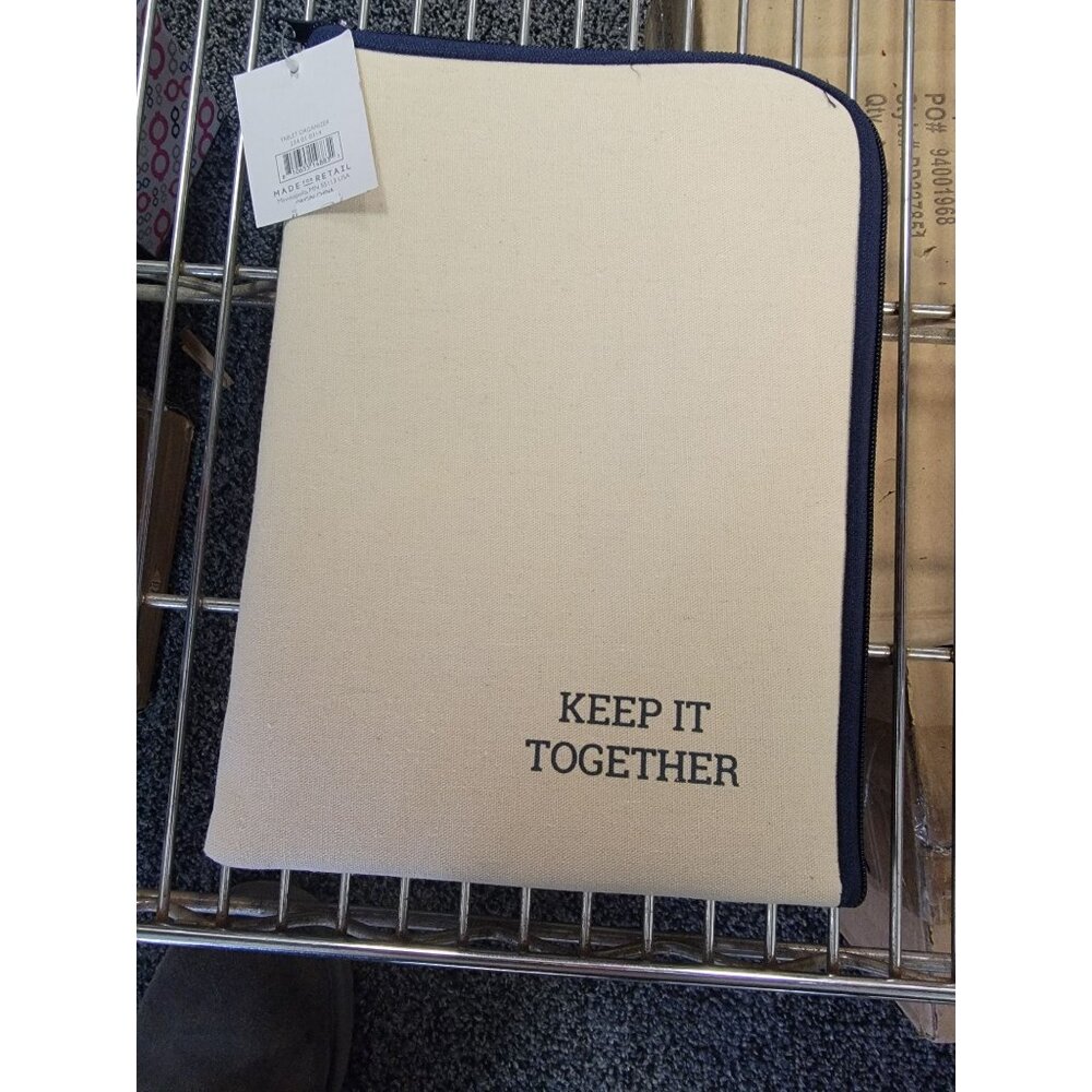 Canvas Tablet Organizer With 3 Pockets & Zipper‎ Closure